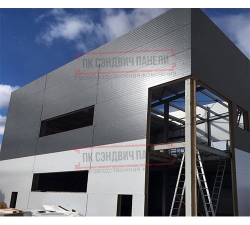 Угловая сэндвич-панель вертикальная из минеральной ваты, 0.5/0.5, ширина 1000 мм, толщина 10 мм, RAL7024