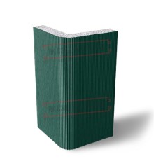 Угловая сэндвич-панель вертикальная из пенополистирола, 0.5/0.5, ширина 1200 мм, толщина 10 мм, RAL6005