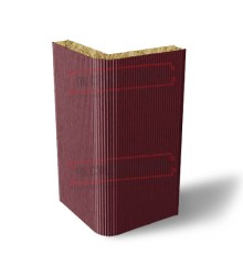 Угловая сэндвич-панель вертикальная из минеральной ваты, 0.5/0.5, ширина 1200 мм, толщина 30 мм, RAL3005