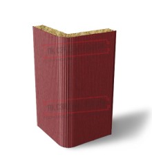 Угловая сэндвич-панель вертикальная из минеральной ваты, 0.5/0.5, ширина 1200 мм, толщина 10 мм, RAL3011