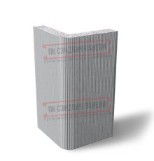 Угловая сэндвич-панель вертикальная из пенополистирола, 0.5/0.5, ширина 1200 мм, толщина 10 мм, RAL7004