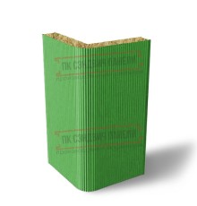 Угловая сэндвич-панель вертикальная из минеральной ваты, 0.5/0.5, ширина 1200 мм, толщина 10 мм, RAL6018