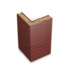 Горизонтальная угловая сэндвич-панель из минеральной ваты, ширина 1200мм, толщина 10мм, 0.5/0.5, RAL3009