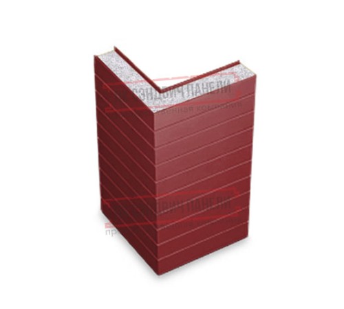 Горизонтальная угловая сэндвич-панель из пенополистирола, ширина 1200мм, толщина 10мм, 0.5/0.5, RAL3011