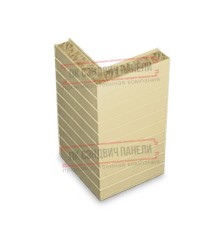 Горизонтальная угловая сэндвич-панель из минеральной ваты, ширина 1200мм, толщина 30мм, 0.5/0.5, RAL1014