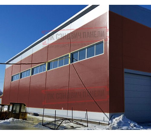 Горизонтальная угловая сэндвич-панель из пенополистирола, ширина 1200мм, толщина 80мм, 0.5/0.5, RAL3009