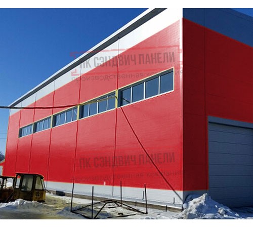 Горизонтальная угловая сэндвич-панель из пенополиуретана, ширина 1200мм, толщина 60мм, 0.5/0.5, RAL3020