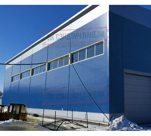 Горизонтальная угловая сэндвич-панель из пенополиизоцианурата, ширина 1200мм, толщина 10мм, 0.5/0.5, RAL5005