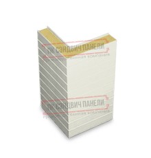 Горизонтальная угловая сэндвич-панель из пенополиуретана, ширина 1200мм, толщина 10мм, 0.5/0.5, RAL9003