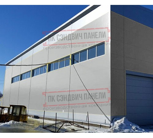 Горизонтальная угловая сэндвич-панель из минеральной ваты, ширина 1200мм, толщина 10мм, 0.5/0.5, RAL9006