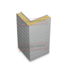 Горизонтальная угловая сэндвич-панель из пенополиуретана, ширина 1200мм, толщина 10мм, 0.5/0.5, RAL9006