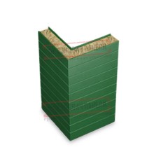 Горизонтальная угловая сэндвич-панель из минеральной ваты, ширина 1200мм, толщина 30мм, 0.5/0.5, RAL6002