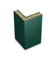 Горизонтальная угловая сэндвич-панель из минеральной ваты, ширина 1200мм, толщина 50мм, 0.5/0.5, RAL6005