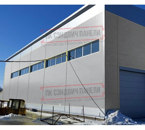 Горизонтальная угловая сэндвич-панель из пенополистирола, ширина 1000мм, толщина 50мм, 0.5/0.5, RAL7004