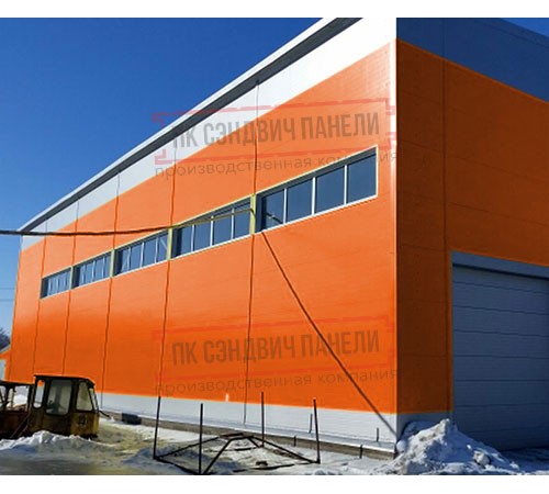 Горизонтальная угловая сэндвич-панель из пенополиуретана, ширина 1200мм, толщина 10мм, 0.5/0.5, RAL2004