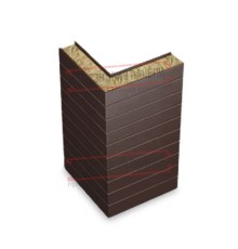 Горизонтальная угловая сэндвич-панель из минеральной ваты, ширина 1200мм, толщина 50мм, 0.5/0.5, RAL8017