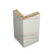 Горизонтальная угловая сэндвич-панель из минеральной ваты, ширина 1200мм, толщина 30мм, 0.5/0.5, RAL9002