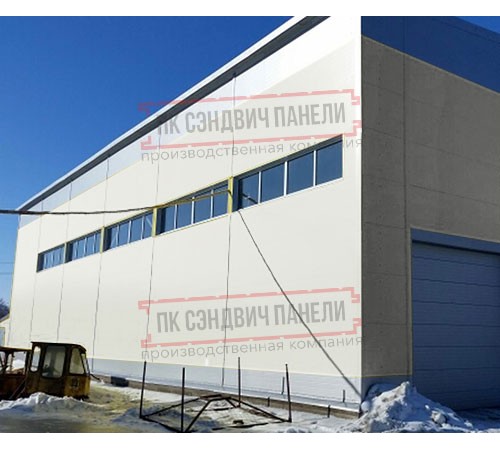 Горизонтальная угловая сэндвич-панель из пенополистирола, ширина 1000мм, толщина 100мм, 0.5/0.5, RAL9002