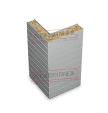 Горизонтальная угловая сэндвич-панель из минеральной ваты, ширина 1200мм, толщина 30мм, 0.5/0.5, RAL9006