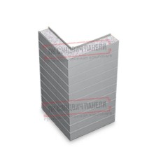 Горизонтальная угловая сэндвич-панель из пенополистирола, ширина 1200мм, толщина 250мм, 0.5/0.5, RAL7004