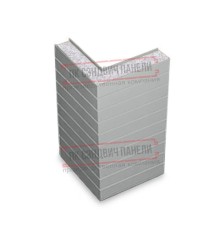 Горизонтальная угловая сэндвич-панель из пенополистирола, ширина 1200мм, толщина 250мм, 0.5/0.5, RAL9006