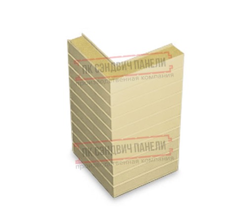 Горизонтальная угловая сэндвич-панель из пенополиуретана, ширина 1000мм, толщина 40мм, 0.5/0.5, RAL1014