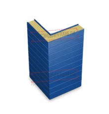 Горизонтальная угловая сэндвич-панель из пенополиизоцианурата, ширина 1200мм, толщина 220мм, 0.5/0.5, RAL5005