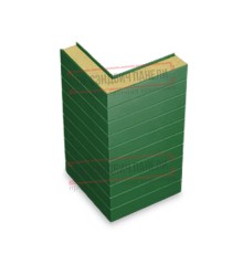 Горизонтальная угловая сэндвич-панель из пенополиизоцианурата, ширина 1200мм, толщина 220мм, 0.5/0.5, RAL6002