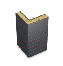 Горизонтальная угловая сэндвич-панель из пенополиизоцианурата, ширина 1200мм, толщина 220мм, 0.5/0.5, RAL7024