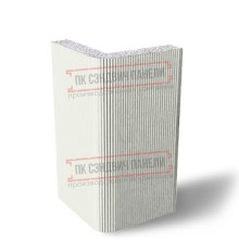 Угловая сэндвич-панель вертикальная из пенополистирола, 0.5/0.5, ширина 1200 мм, толщина 250 мм, RAL9003