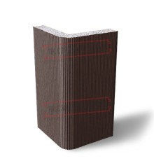 Угловая сэндвич-панель вертикальная из пенополистирола, 0.5/0.5, ширина 1200 мм, толщина 250 мм, RAL8017