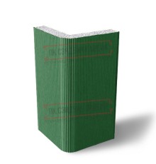 Угловая сэндвич-панель вертикальная из пенополистирола, 0.5/0.5, ширина 1200 мм, толщина 250 мм, RAL6002