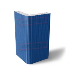 Угловая сэндвич-панель вертикальная из пенополистирола, 0.5/0.5, ширина 1200 мм, толщина 250 мм, RAL5005