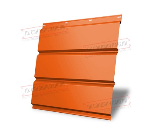 Софит металлический без перфорации 0,45 PE с пленкой RAL 2004 оранжевый