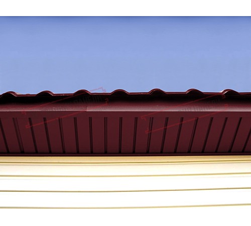 Софит металлический без перфорации 0,5 Atlas с пленкой RAL 3005 красное вино