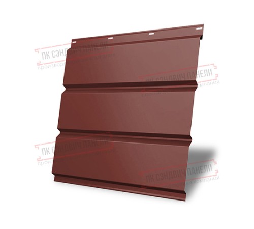 Софит металлический без перфорации 0,45 PE с пленкой RAL 3009 оксидно-красный