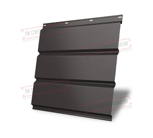 Софит металлический без перфорации 0,5 Satin с пленкой RR 32 темно-коричневый