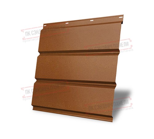 Софит металлический без перфорации 0,5 Quarzit с пленкой Cuprum Steel