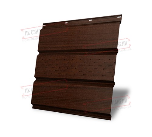 Софит металлический центральная перфорация 0,45 Print Elite с пленкой Choco Wood