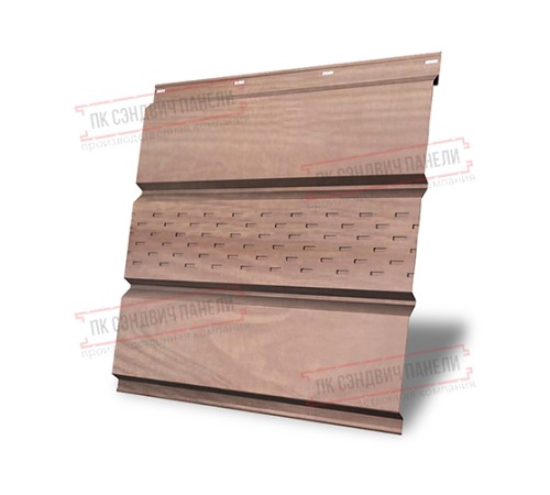 Софит металлический центральная перфорация 0,45 Print Elite с пленкой White Wood