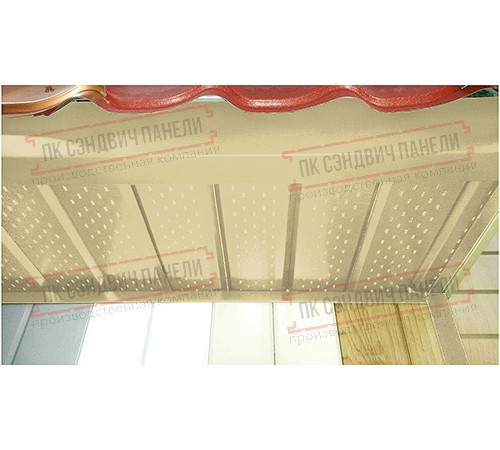 Софит металлический полная перфорация 0,45 Drap с пленкой RAL 1014 слоновая кость