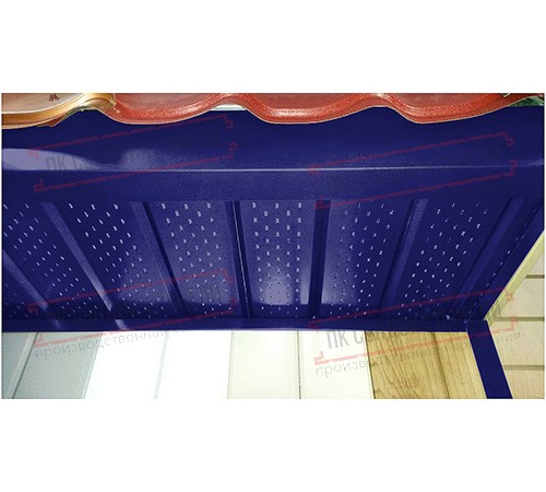 Софит металлический полная перфорация 0,45 PE с пленкой RAL 5002 ультрамариново-синий