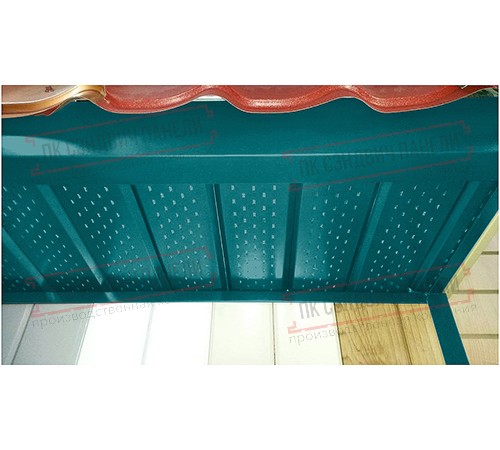 Софит металлический полная перфорация 0,45 PE с пленкой RAL 5021 водная синь