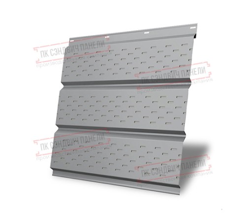 Софит металлический полная перфорация 0,45 PE с пленкой RAL 7004 сигнальный серый