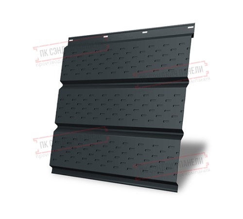 Софит металлический полная перфорации 0,45 Drap с пленкой RAL 7016 антрацитово-серый