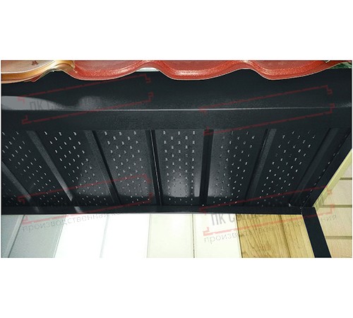 Софит металлический полная перфорации 0,45 Drap с пленкой RAL 7016 антрацитово-серый