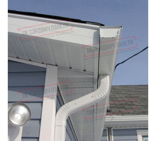 Софит металлический полная перфорация 0,5 Velur с пленкой RAL 9003 сигнальный белый