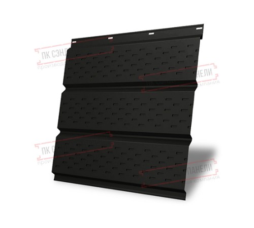 Софит металлический полная перфорация 0,5 Satin с пленкой RAL 9005 черный