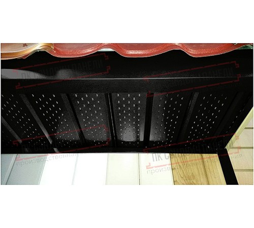 Софит металлический полная перфорация 0,5 Satin с пленкой RAL 9005 черный