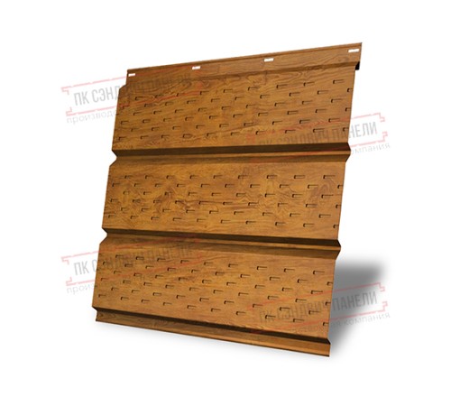 Софит металлический полная перфорация 0,4 Print Premium с пленкой Golden Wood